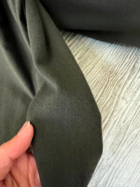 Dark Olive Green Baby French Terry Knit Fabric by the yard FTK00874R